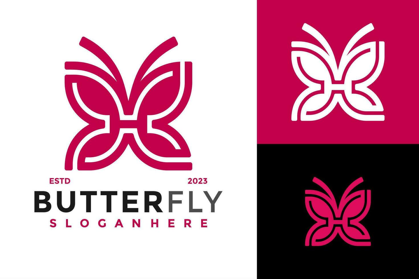 Letter H Butterfly Logo design vector symbol icon illustration