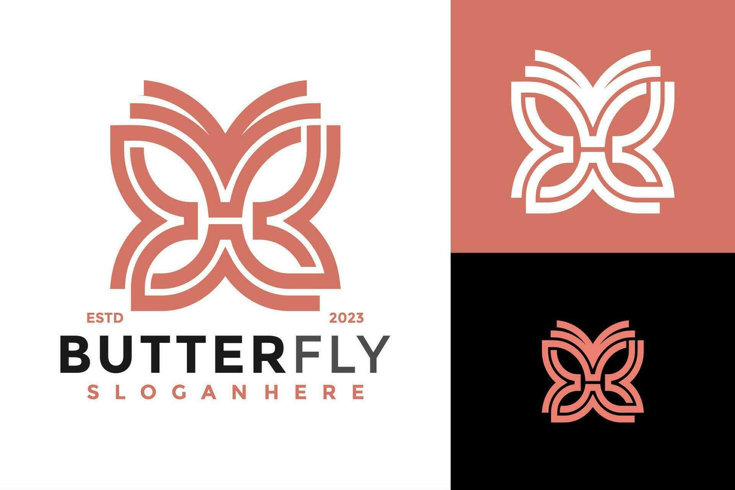 Elegant Letter H Butterfly Logo design vector symbol icon illustration