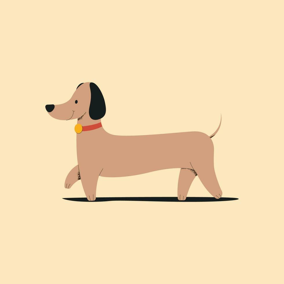 Dachshund dog. Vector illustration in flat design style.