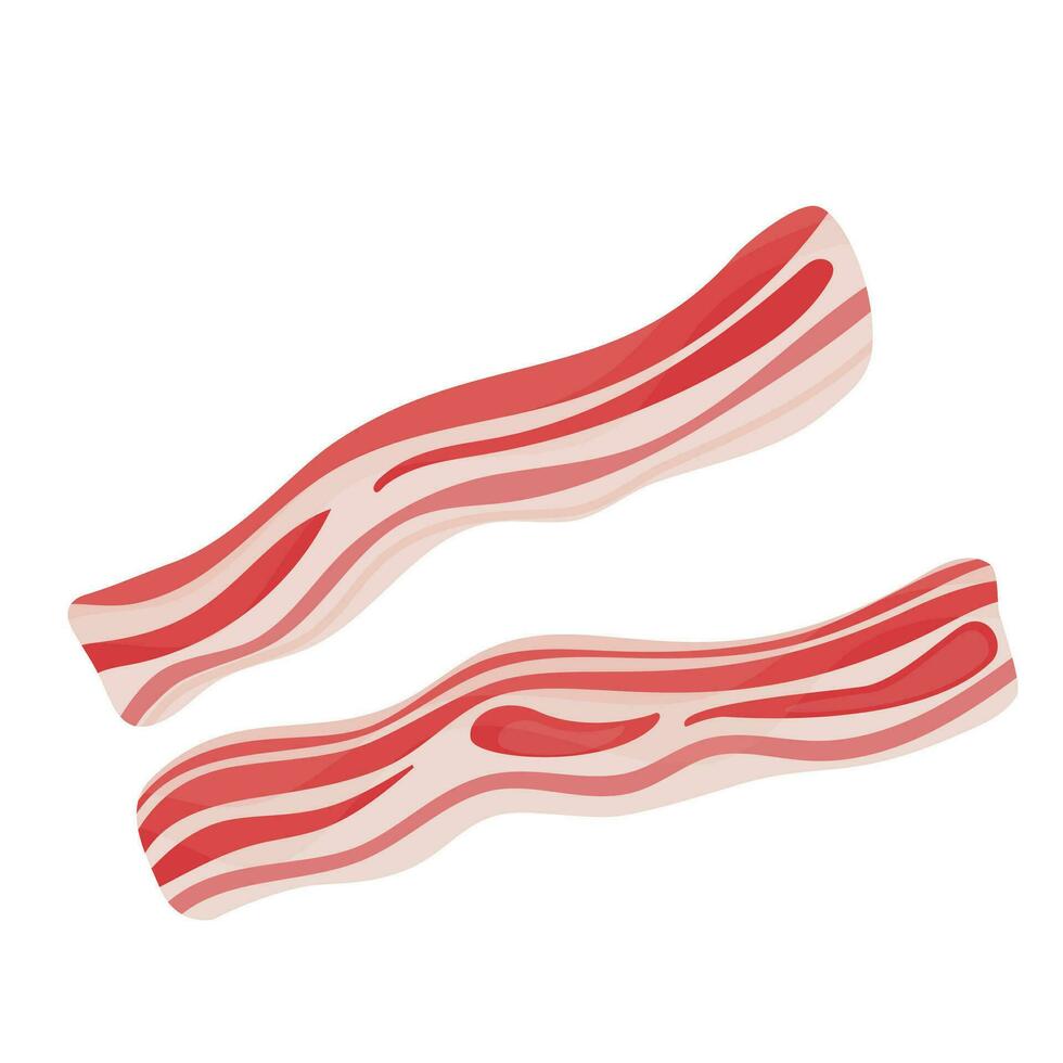 Bacon strips Meat product design. vector