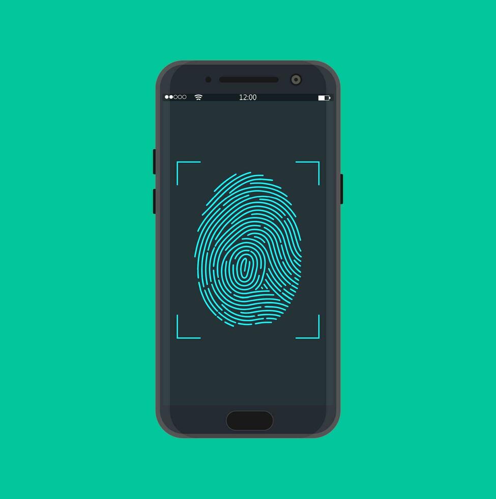 Electronic fingerprint on pass scanning mobile vector