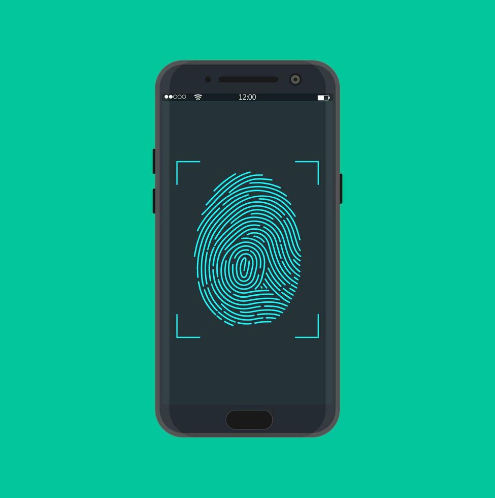 Electronic fingerprint on pass scanning mobile vector