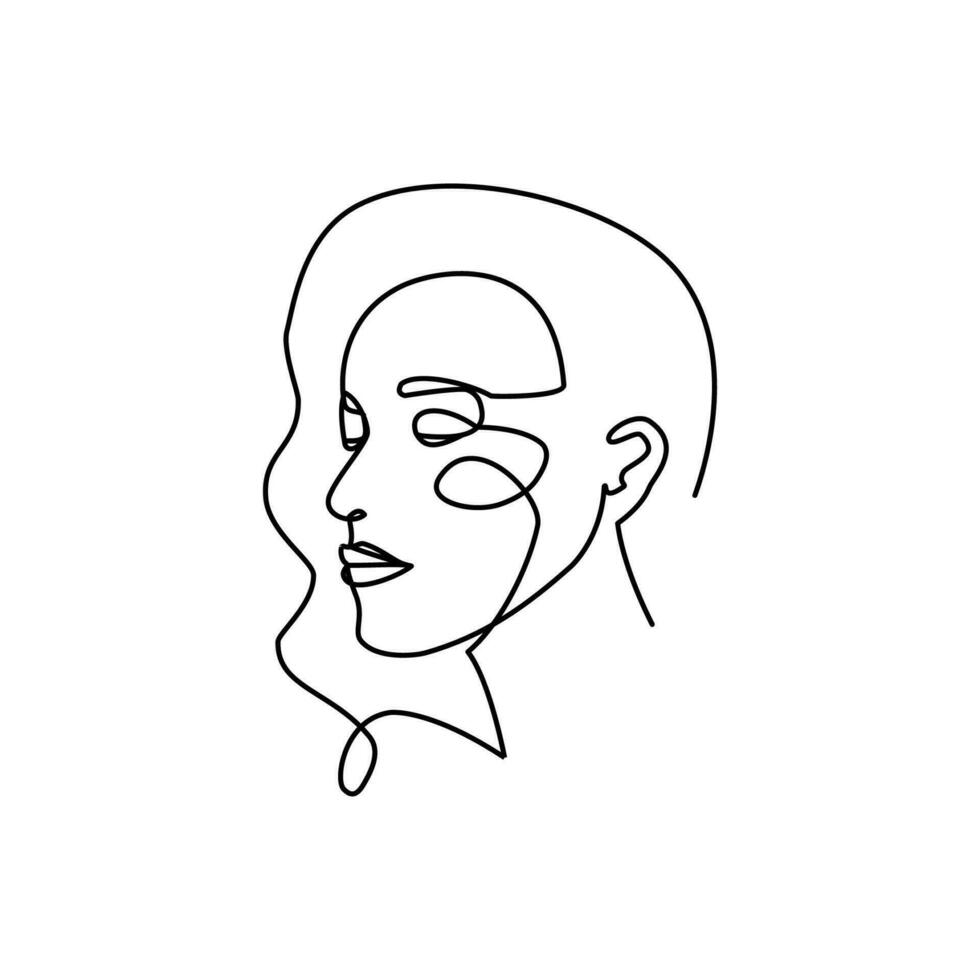 mujer dibujado en línea Arte estilo vector