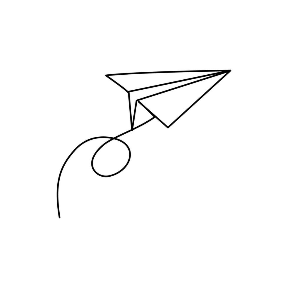 Plane drawn in line art style vector