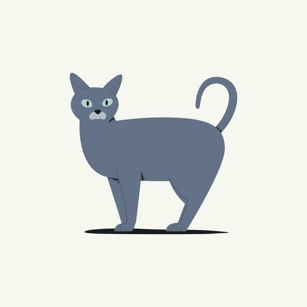 Cute cartoon cat. Vector illustration in flat style