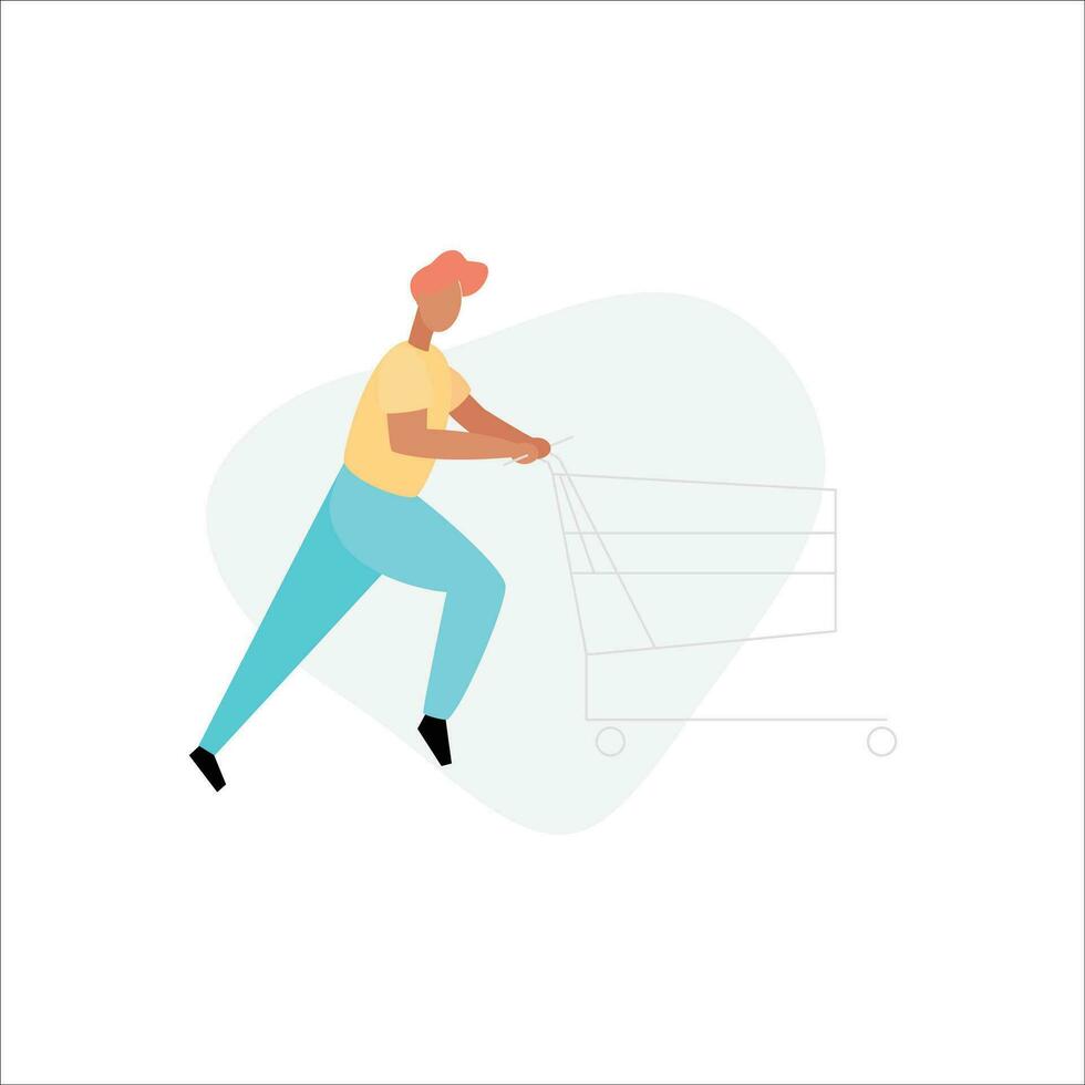 Man is doing push-ups. Vector illustration in flat style.