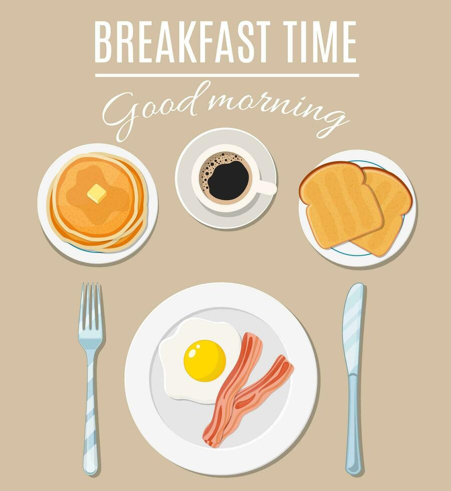 desayuno comidas parte superior ver vector
