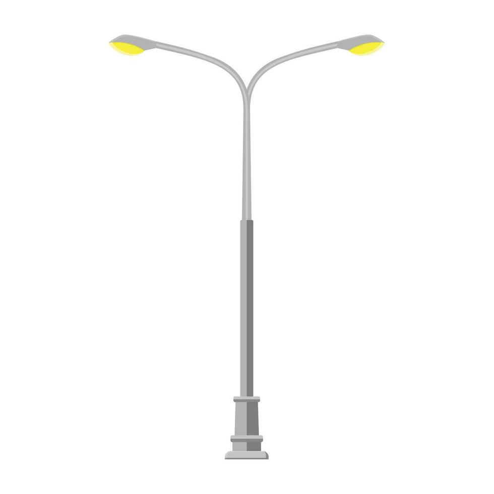 street light lamp icon isolated on white background. Vector illustration in flat style