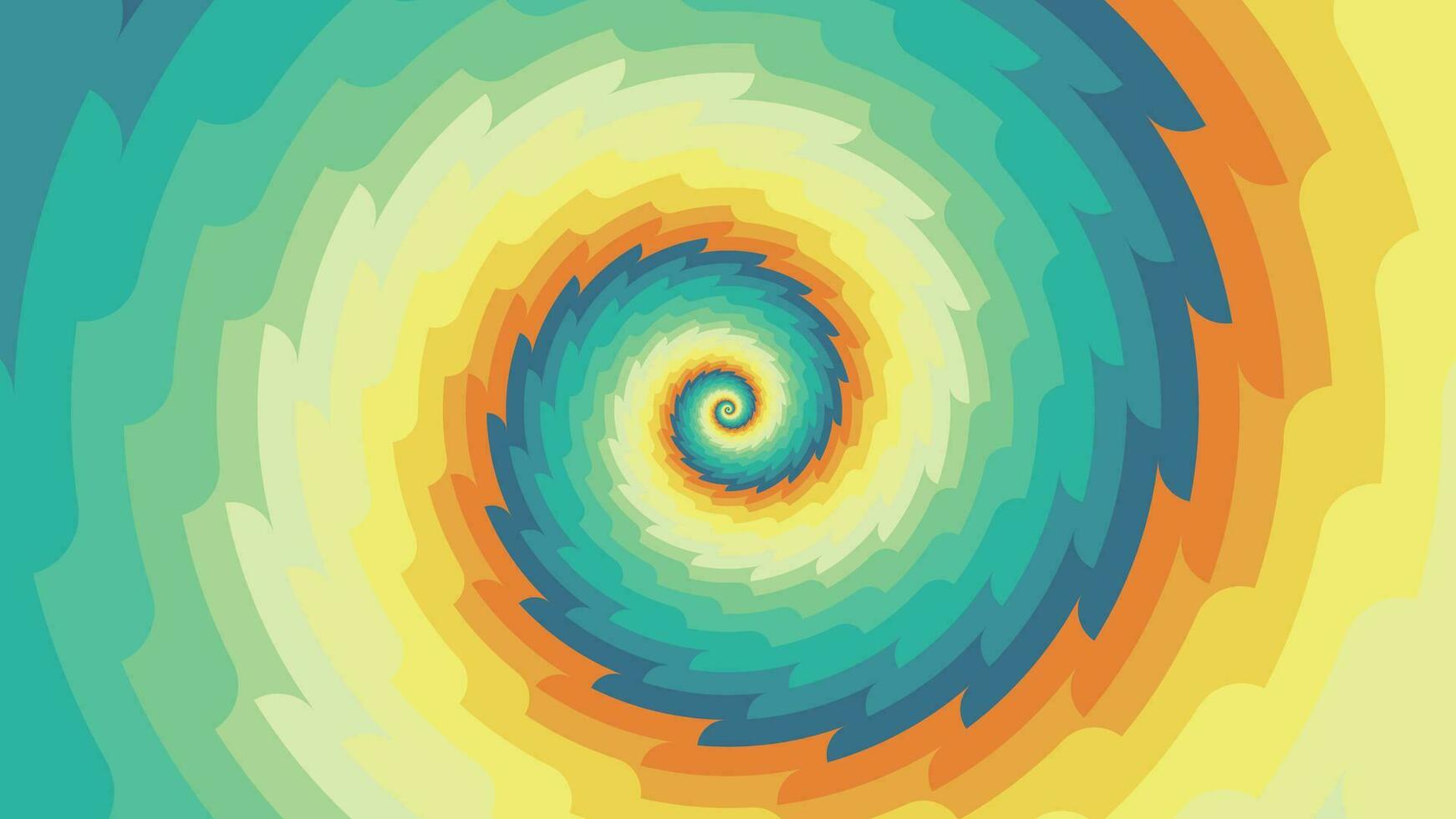 Abstract spiral spinning vibrant color vortex background. vector