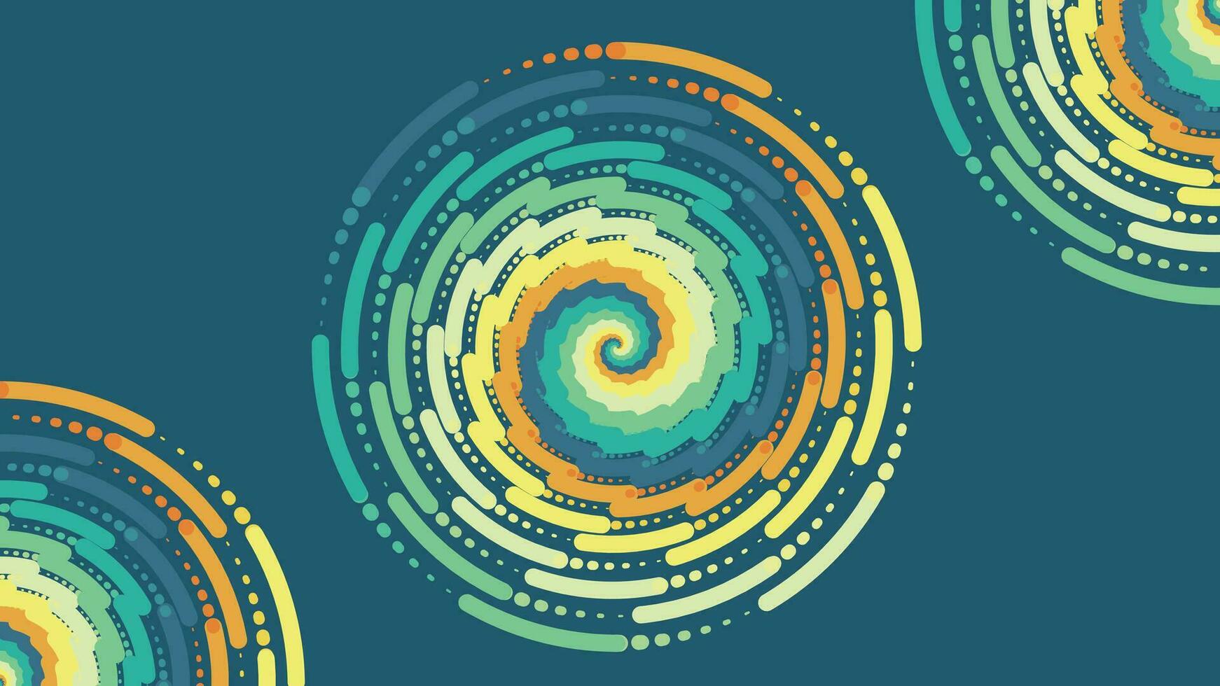 Abstarct spiral warm color line dotted background. vector