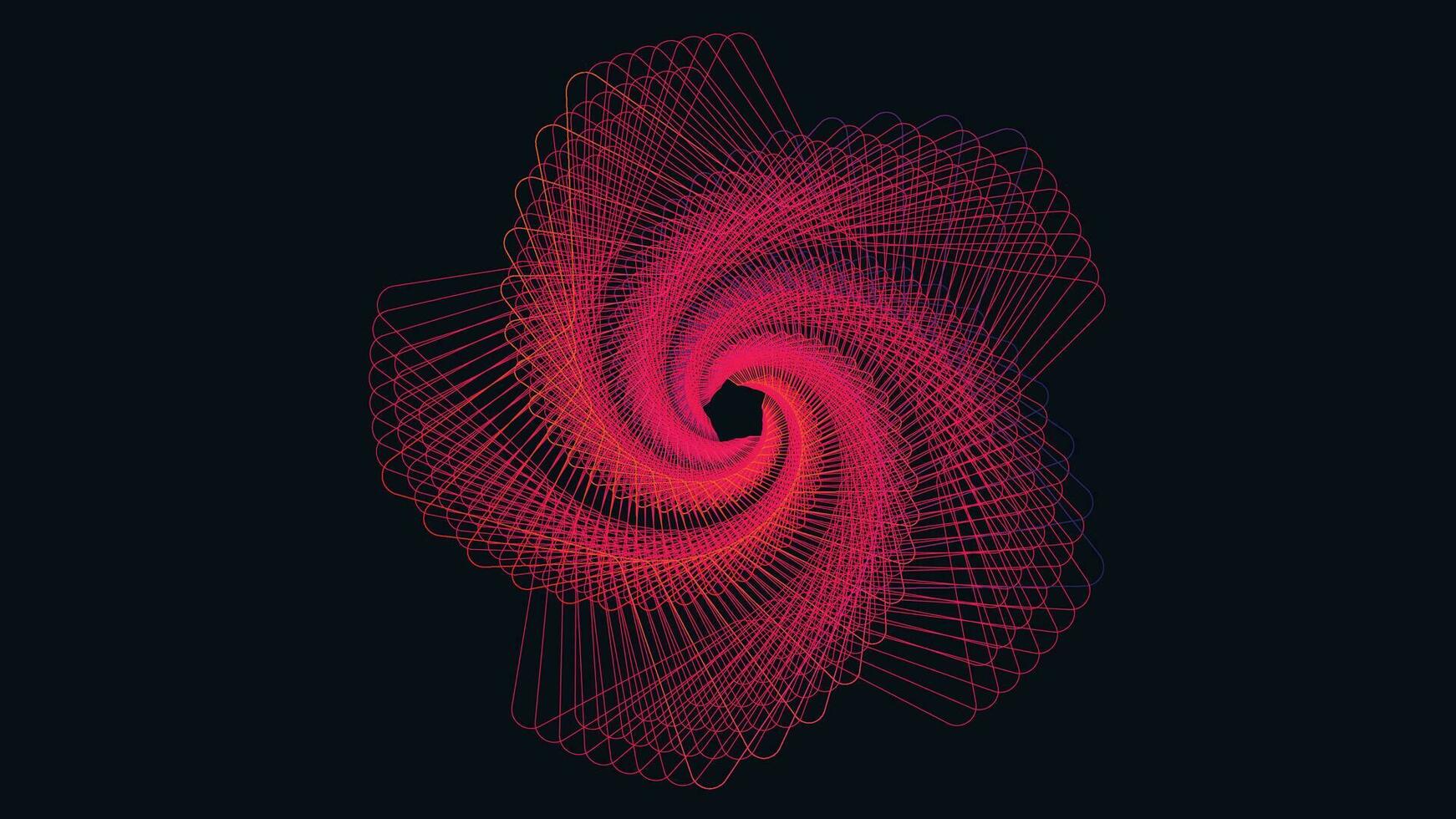 Abstarct spiral wavy line star in pink color. vector