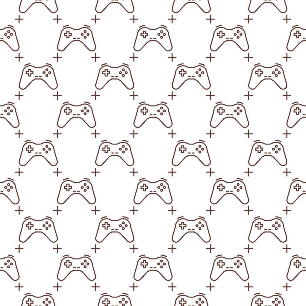 Gamepad or Game Controller vector Controlling Device outline seamless pattern