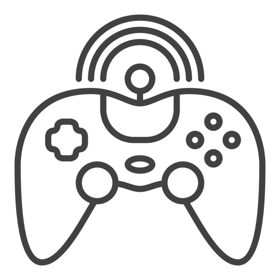 Game Controller vector Wireless Gamepad icon or symbol in outline style