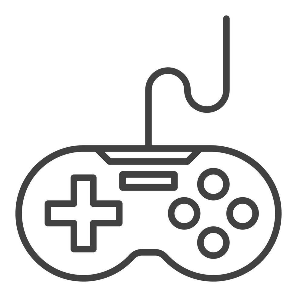 Wired Video Game Controller vector Gaming Device outline icon or symbol