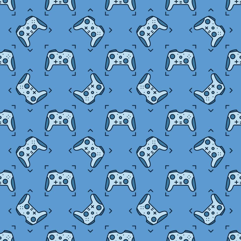 Gamepad for Console vector Joypad colored seamless pattern
