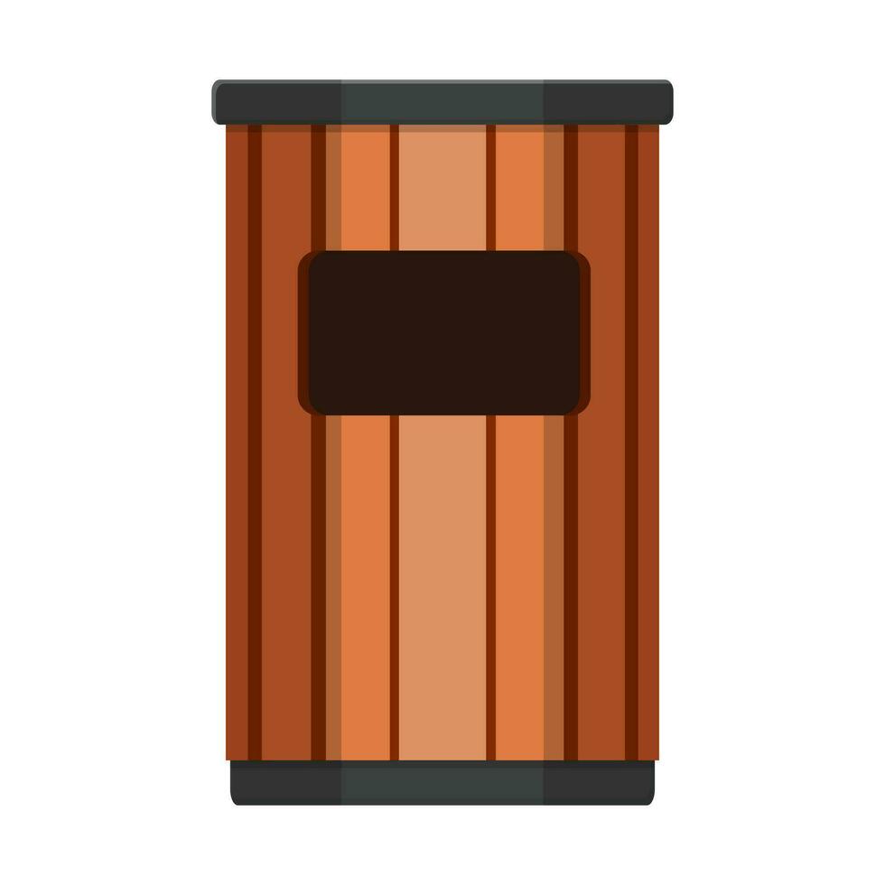waste bin icon flat isolated on white background. trash can in park icon vector