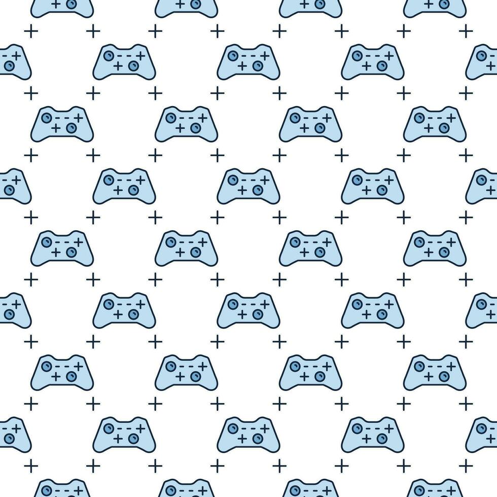 Controller or Gamepad vector colored seamless pattern
