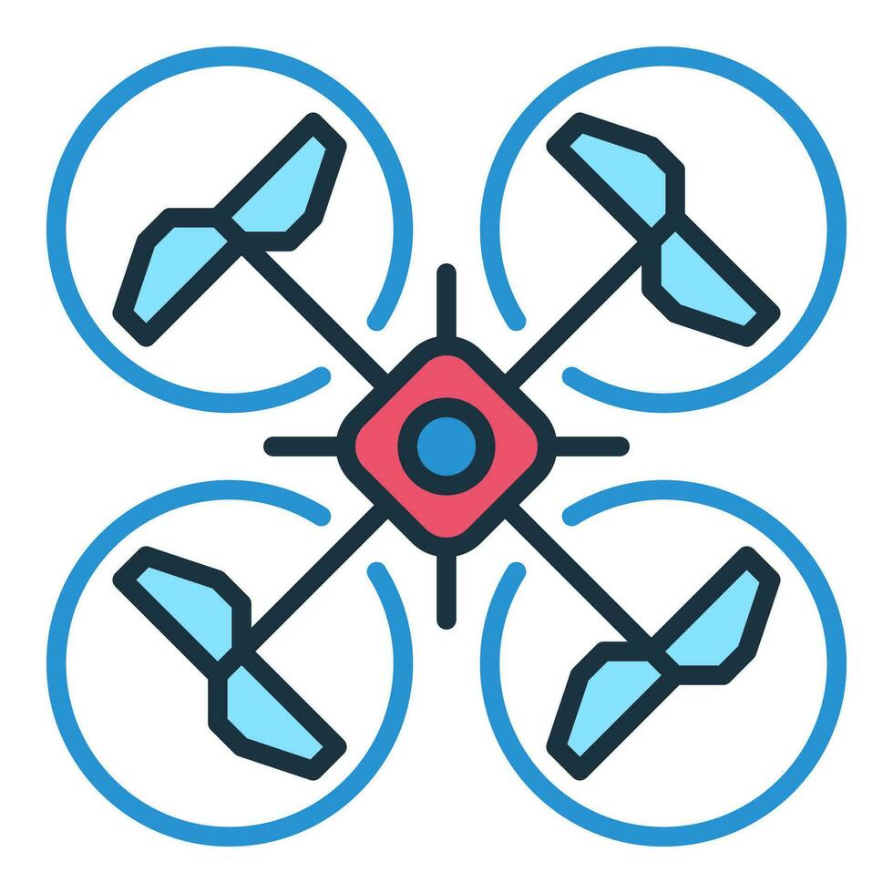 Quadrotor vector concept colored icon. Top view