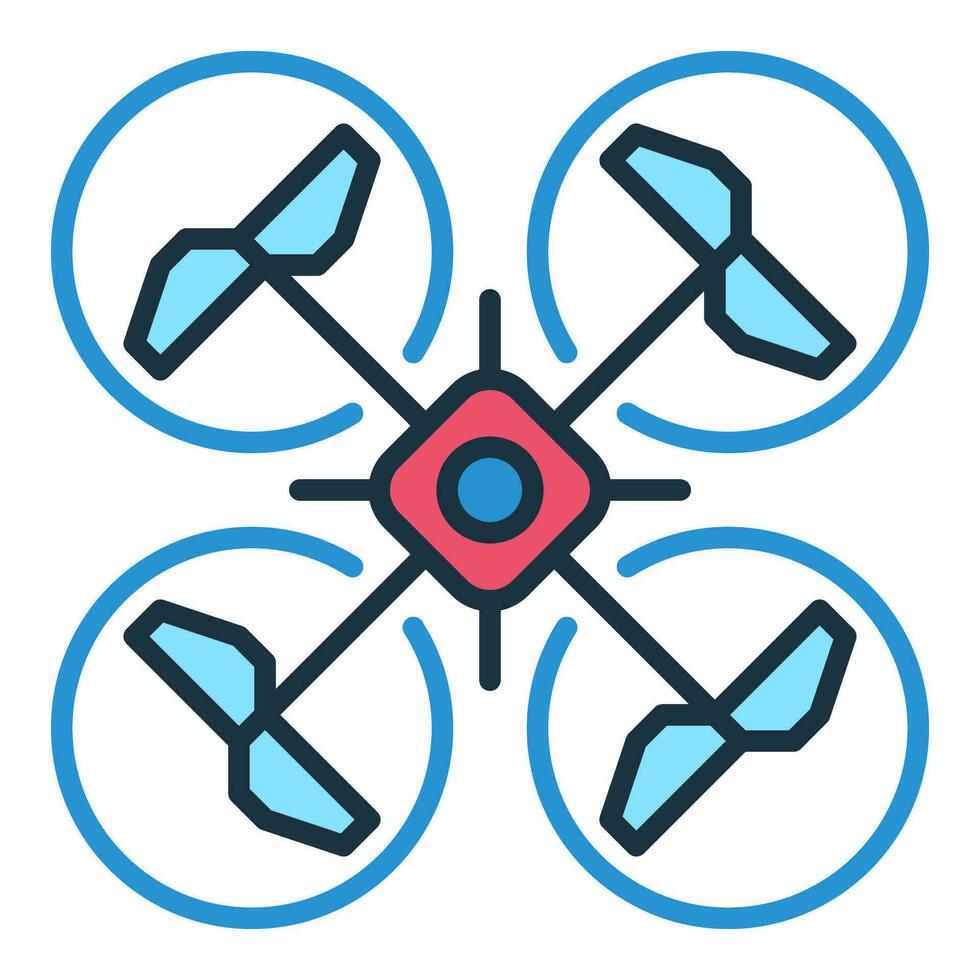 Quadrotor vector concept colored icon. Top view