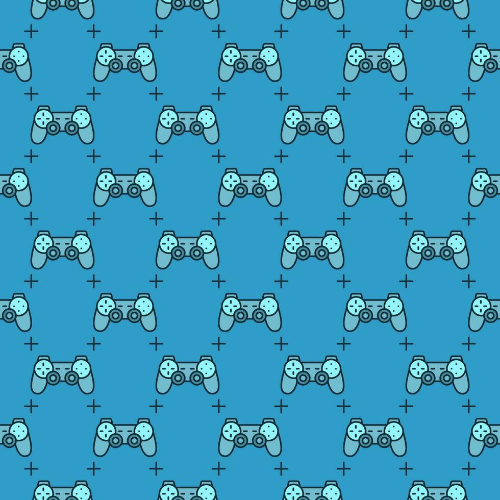 Game Pad vector Video Games Controller colored seamless pattern