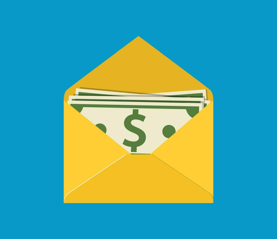 Envelope with money. vector