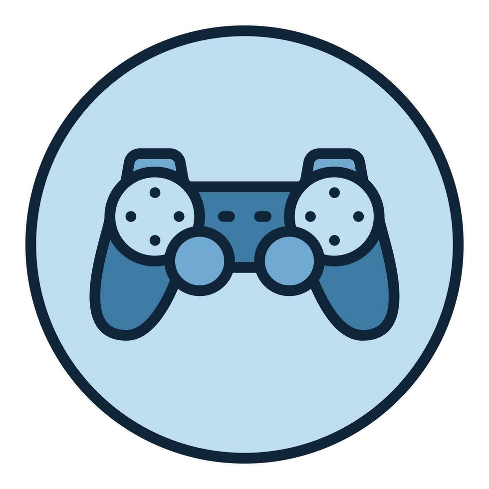 Circle with Videogame Controller vector Joypad colored icon or logo element