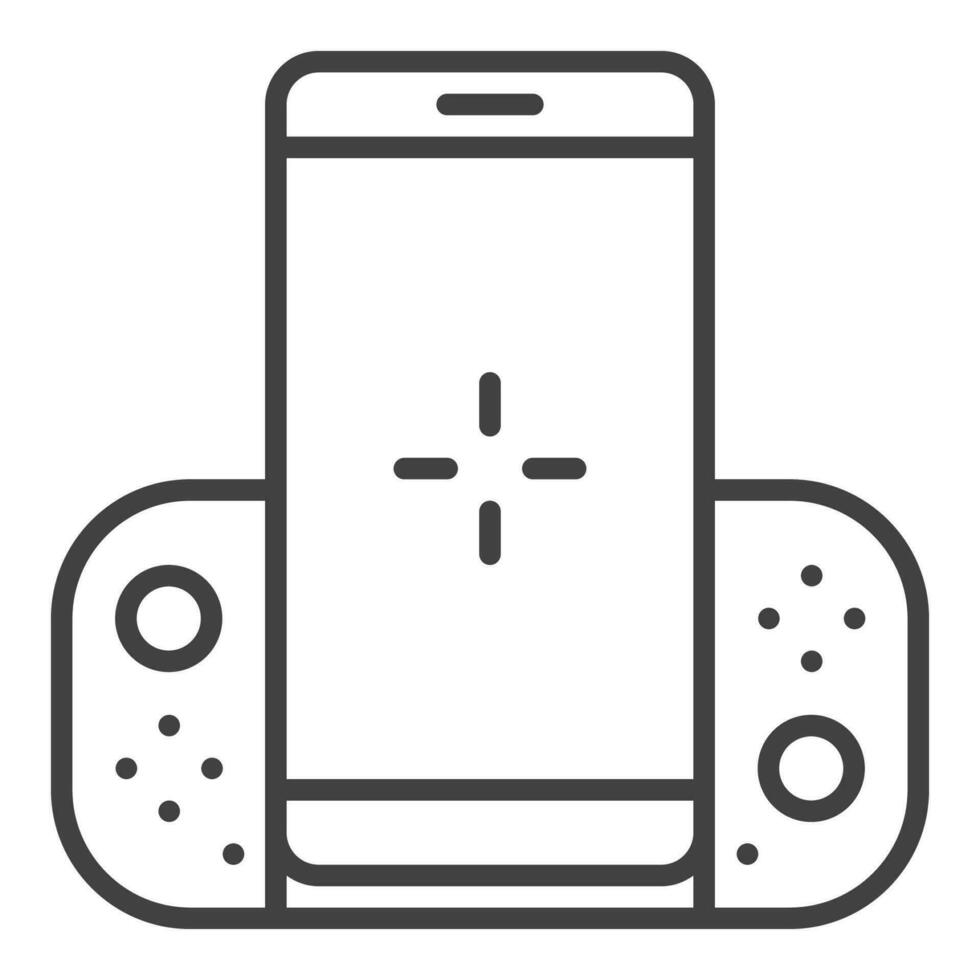 Mobile Game Controller vector Gamepad for Smartphone outline icon or symbol