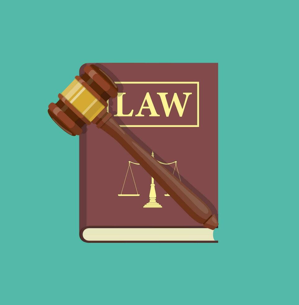 law book and gavel vector