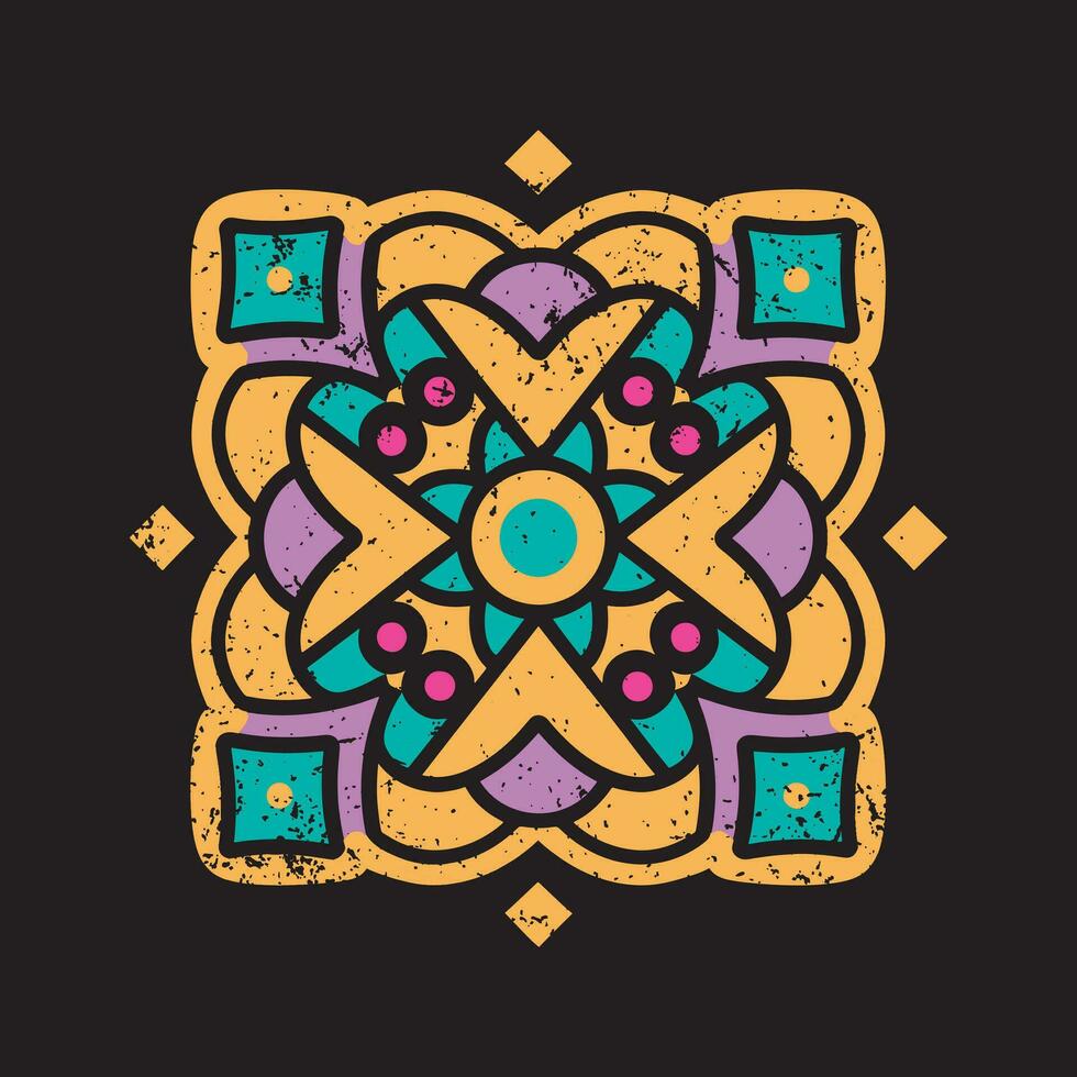 Psychedelic vibrant t shirt design. Psychedelic geometric pattern t shirt design for business. Geometric pattern design. vector