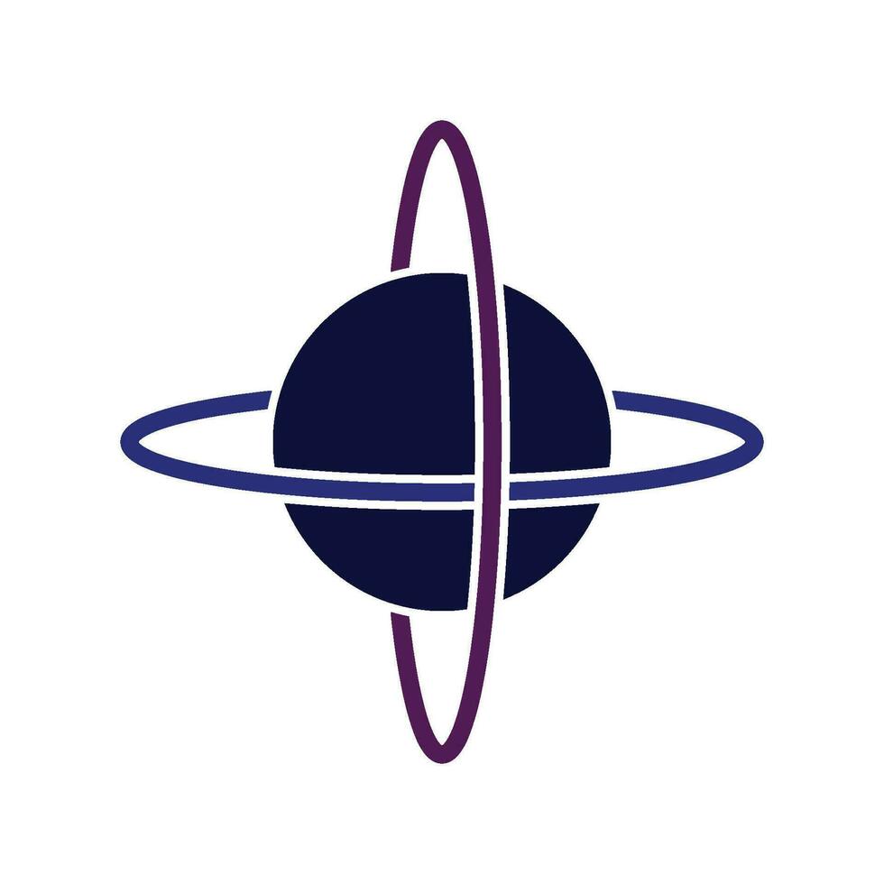 ringed planet icon vector