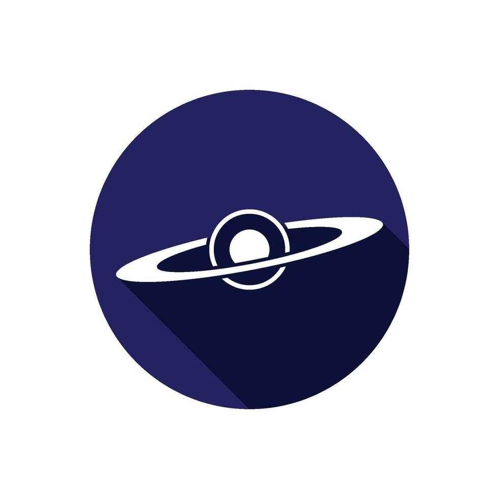 ringed planet icon vector
