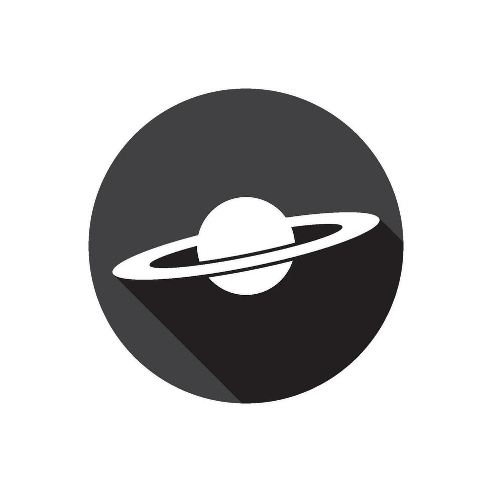 ringed planet icon vector