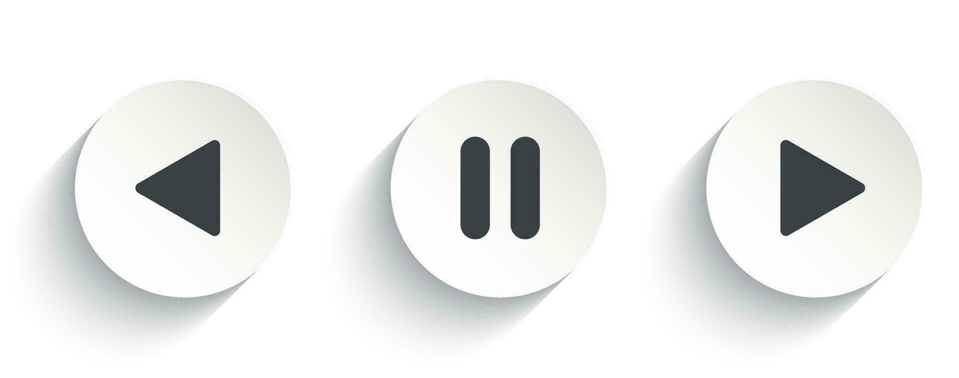 Play and pause icons set. vector