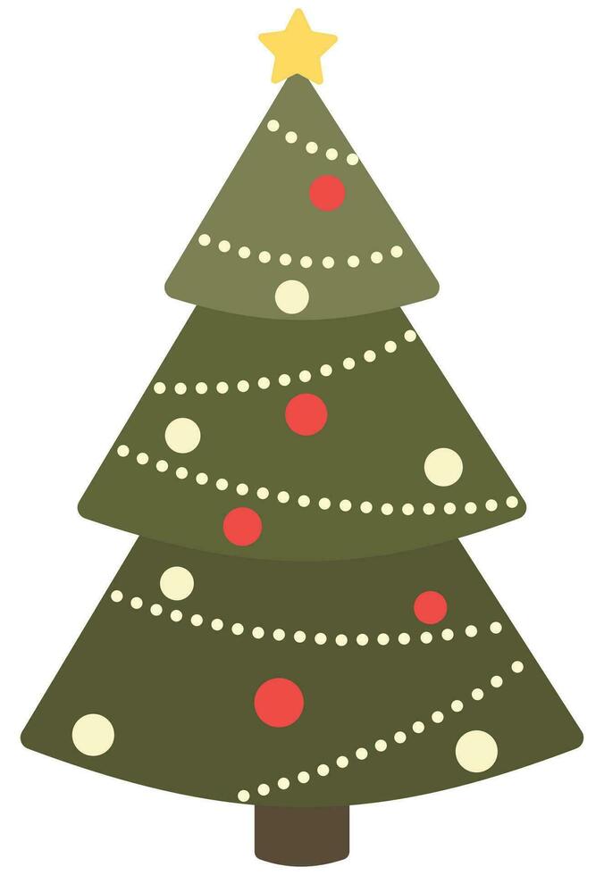 Christmas tree emoji vector illustration flat design isolated on white background.