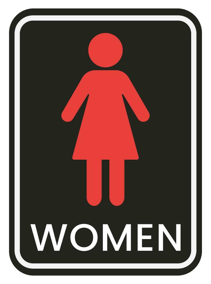 A lady toilet sign isolated on white background. Restroom sign for women. vector