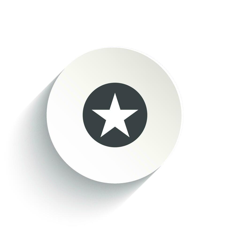 An icon star with the circle background plus the shadow behind of it. vector