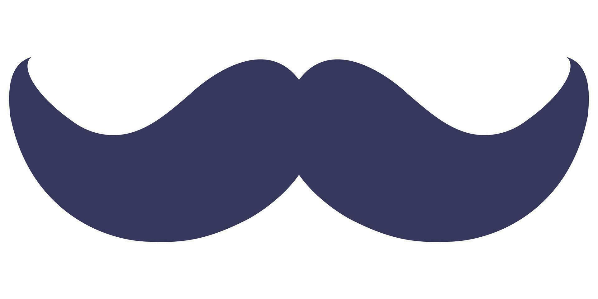 Vector mustache icon isolated on white background.