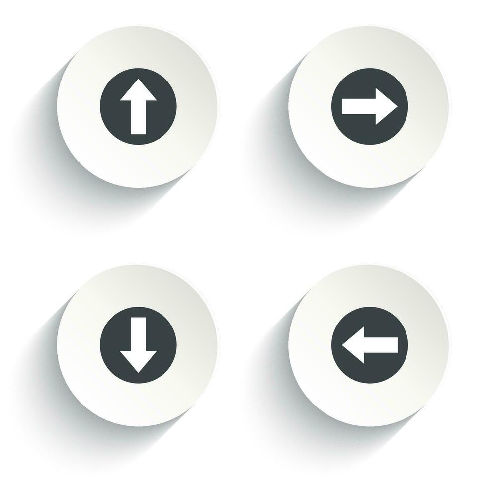 flecha firmar icono botón colección aislado en blanco antecedentes. vector