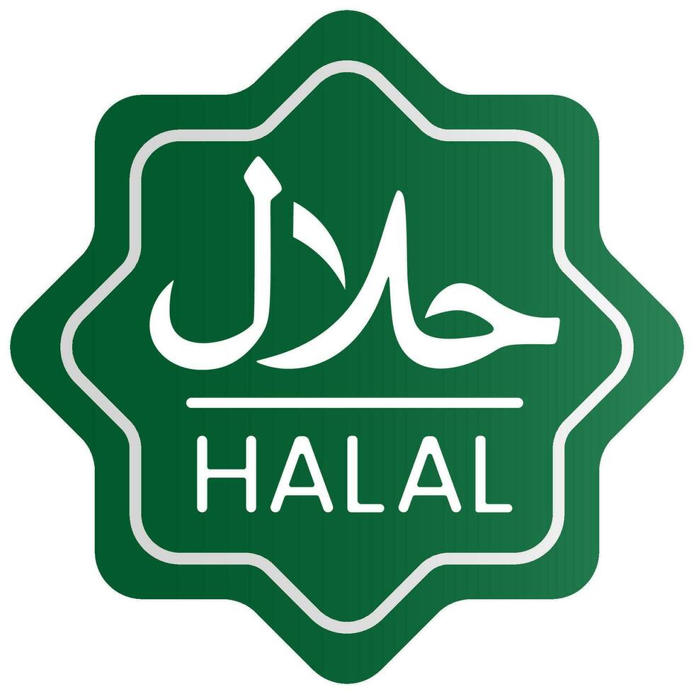 halal comida certificado icono aislado en blanco antecedentes. vector