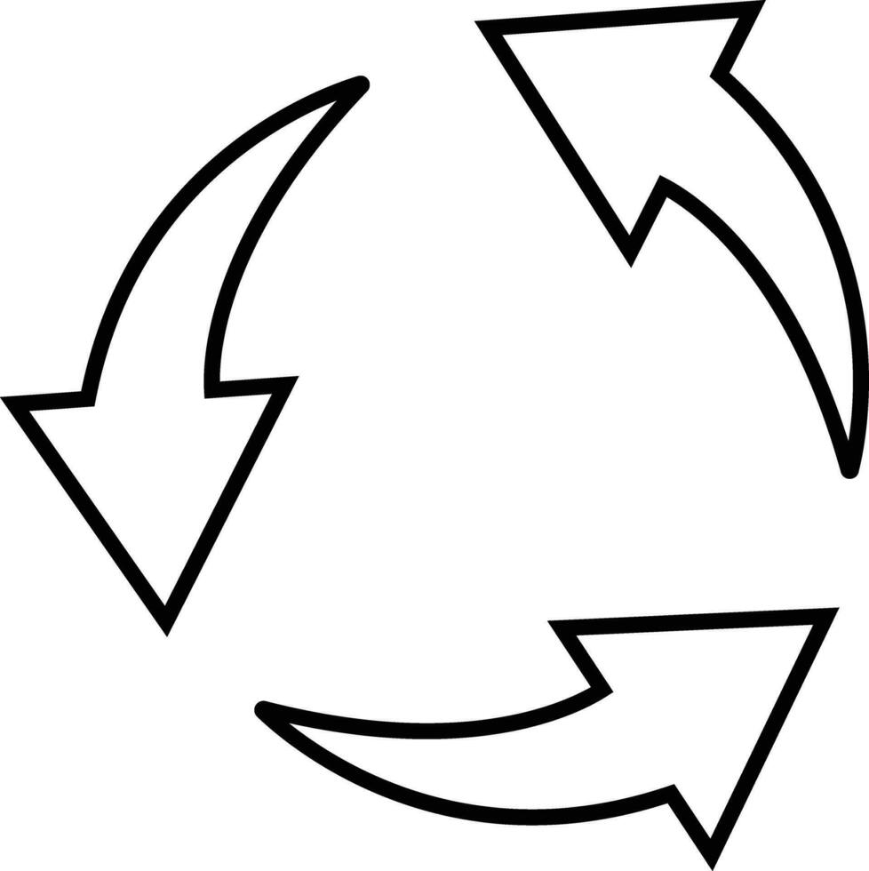 reciclar símbolo en línea estilo íconos con marco. aislado en cartulina cajas o embalaje de bienes tal como advertencia señales logotipo vector para aplicaciones y sitio web