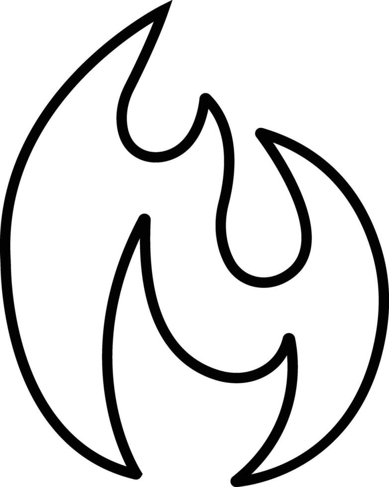 Fire icon in line style. Fire flame symbol isolated on Bonfire silhouette logotype. Emergency Related Contains such Automated external defibrillator, Siren vector apps website