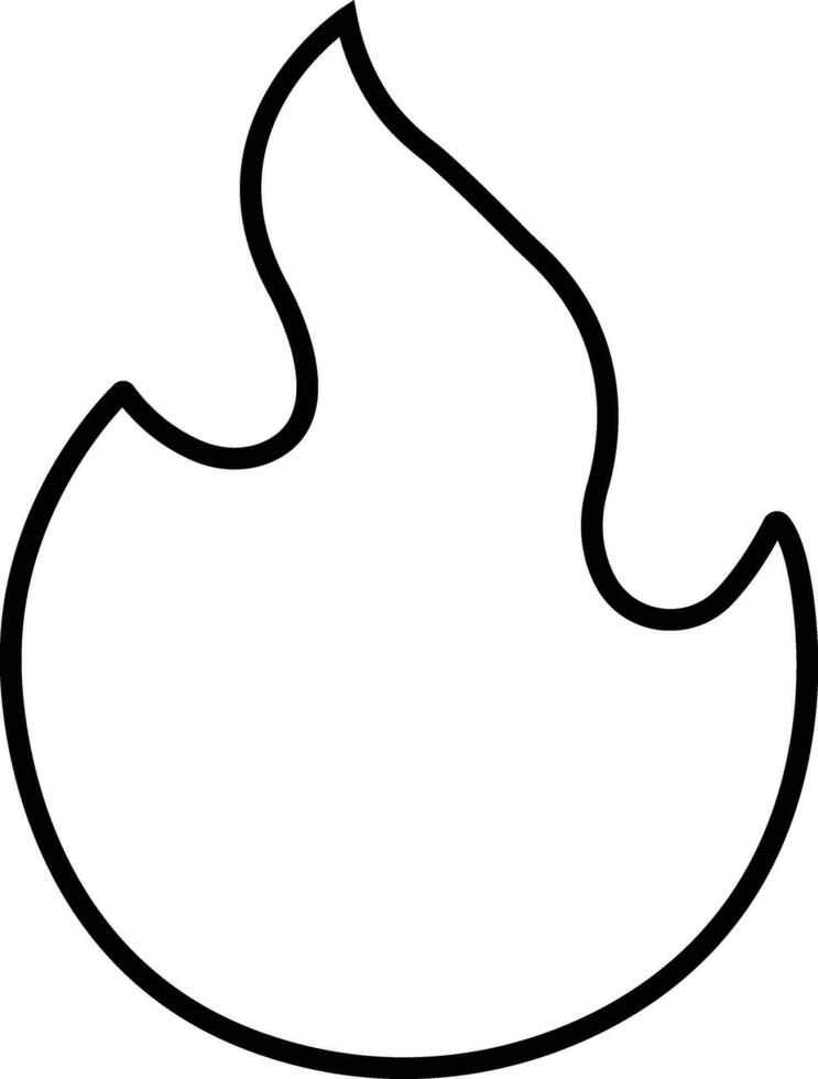 Fire icon in line style. Fire flame symbol isolated on Bonfire silhouette logotype. Emergency Related Contains such Automated external defibrillator, Siren vector apps website
