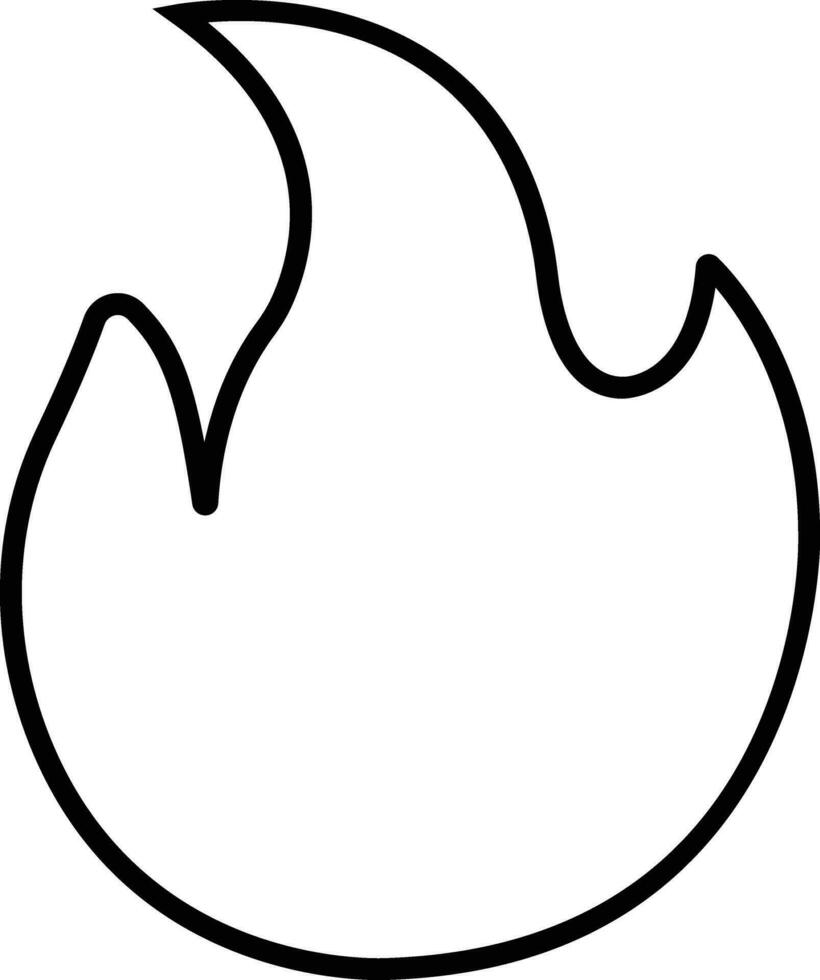 Fire icon in line style. Fire flame symbol isolated on Bonfire silhouette logotype. Emergency Related Contains such Automated external defibrillator, Siren vector apps website