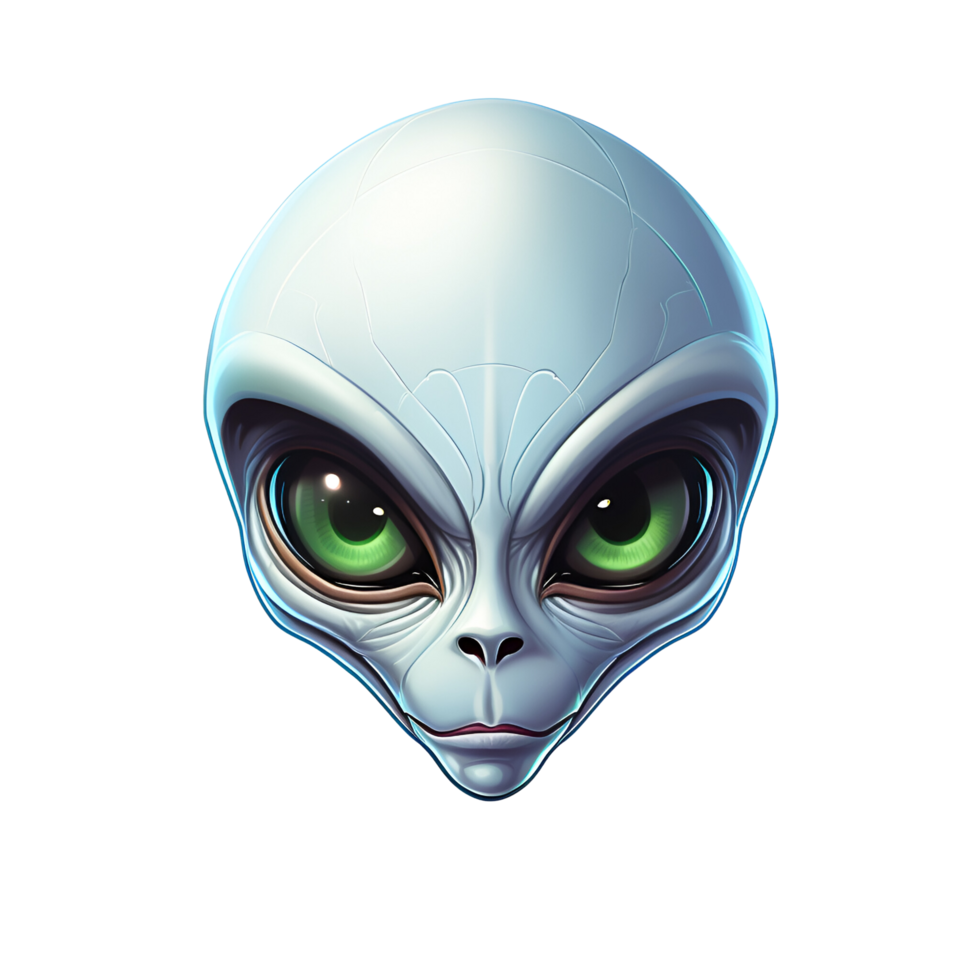 AI generated Alien Illustration Logo Cartoon Style No Background Perfect for Print on Demand Merchandise png
