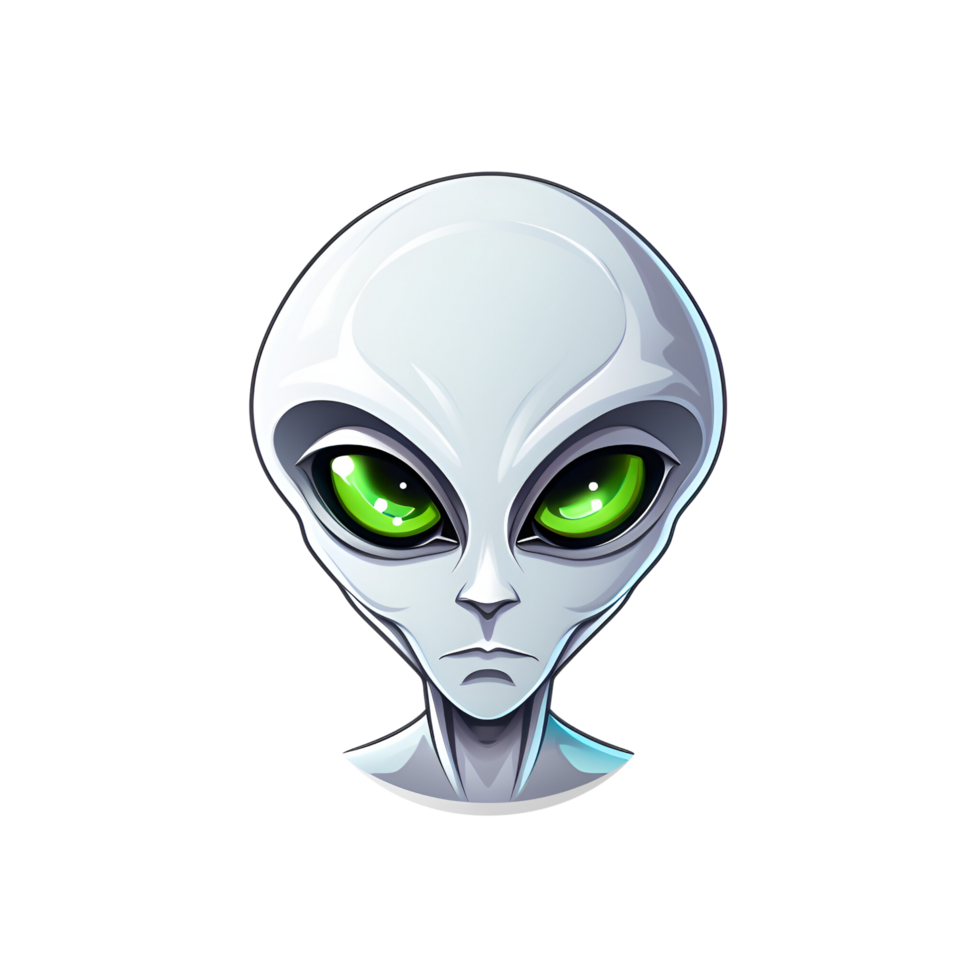 AI generated Alien Illustration Logo Cartoon Style No Background Perfect for Print on Demand Merchandise png