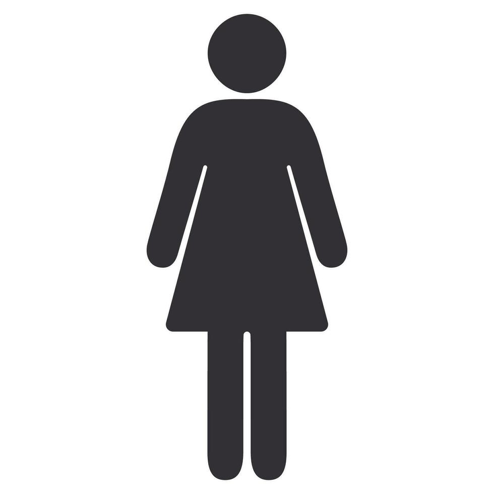 Women restroom sign. Female icon symbol isolated on white background. vector