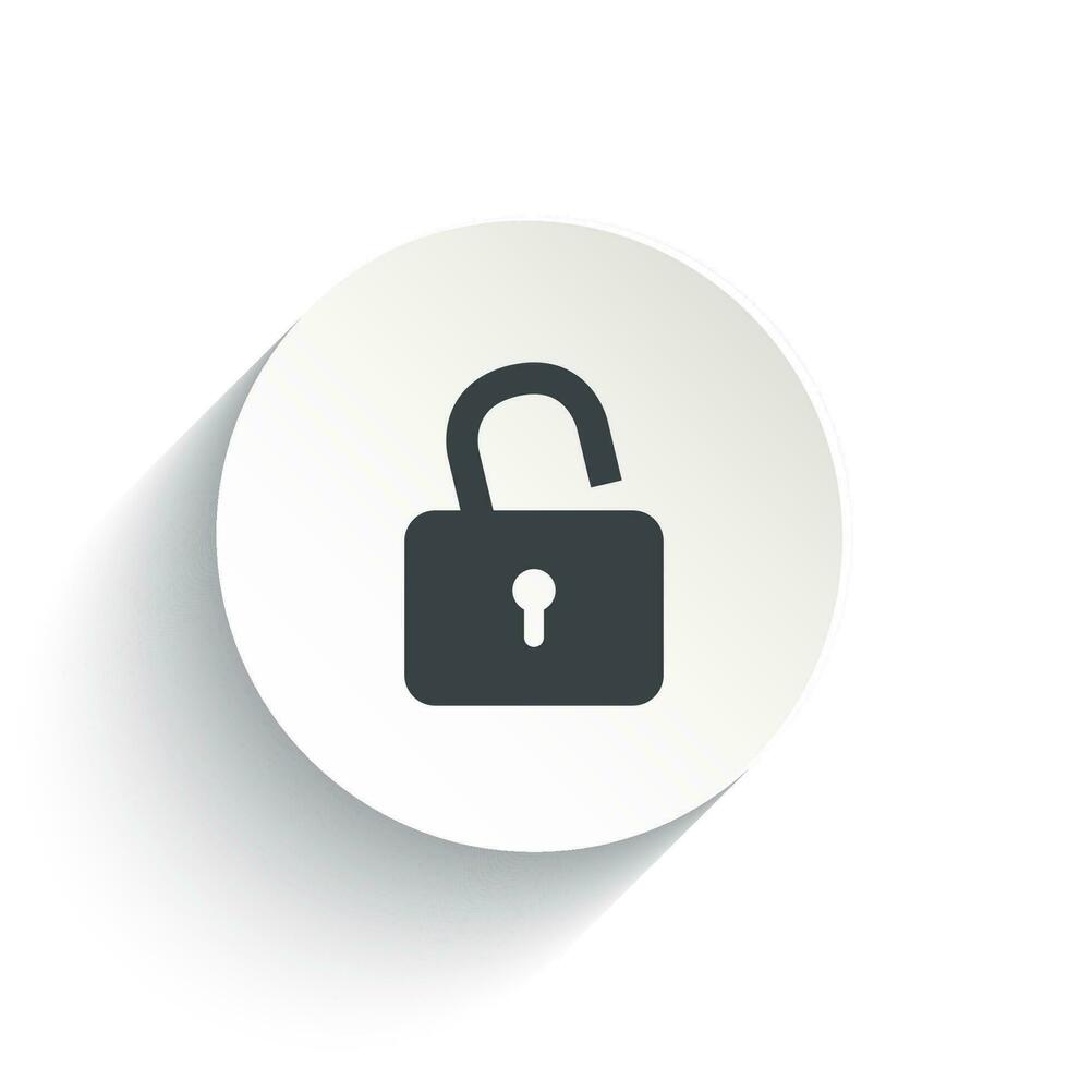 Unlock padlock icon isolated on white background. vector