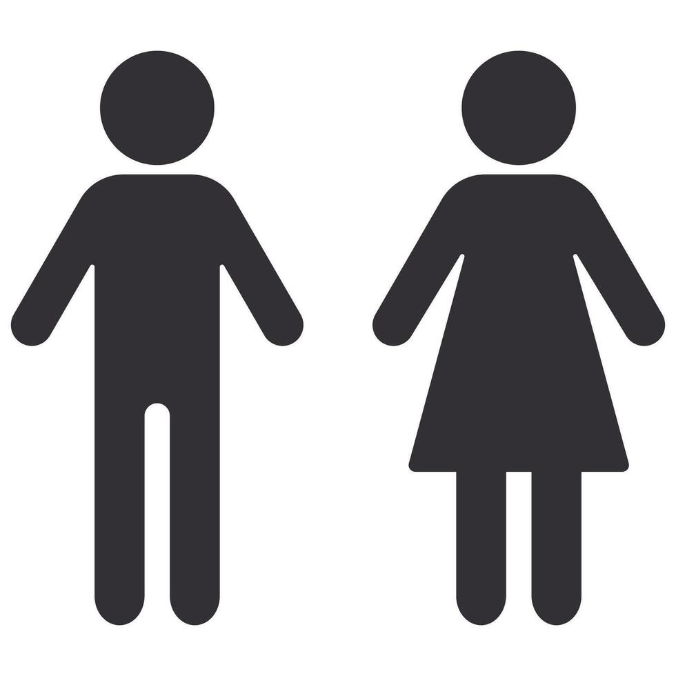 Man and woman flat icon isolated on white background. vector