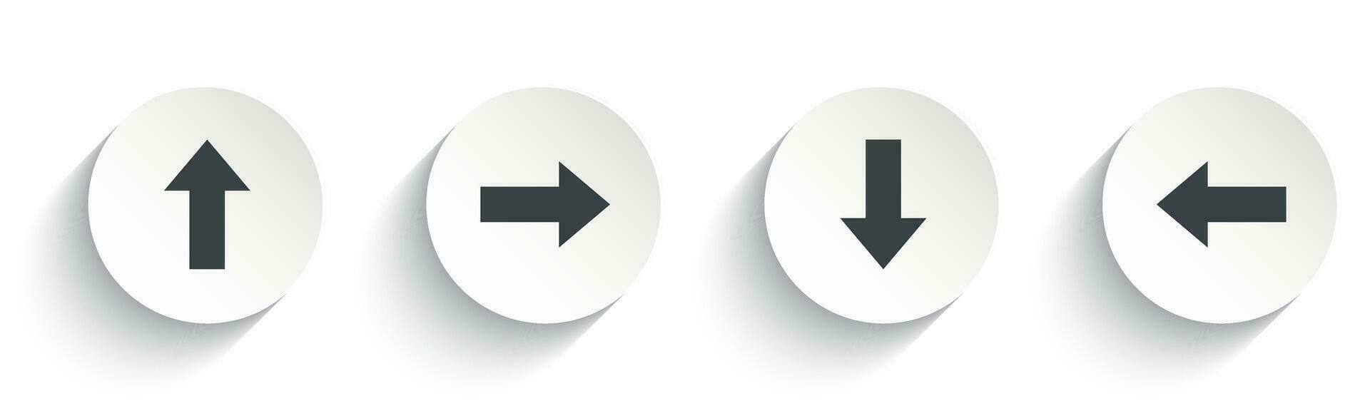 flecha botón íconos conjunto aislado en blanco antecedentes. vector