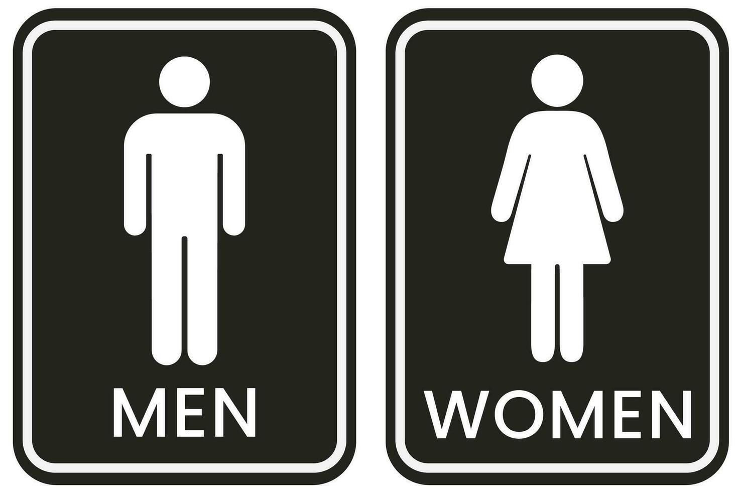 Restroom sign. A man and a lady toilet sign isolated on white background. vector